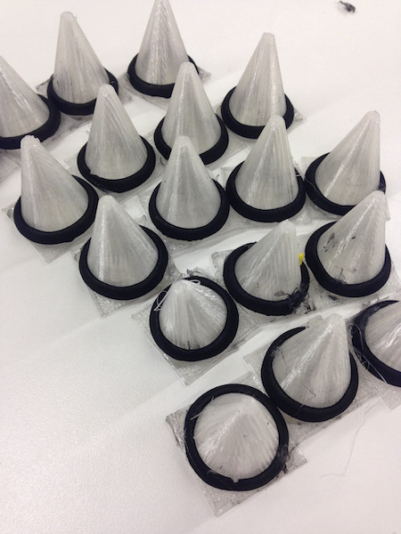 Making new controllers with rounded 3D printed cones. 