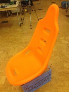 Carrot colored racing seat
