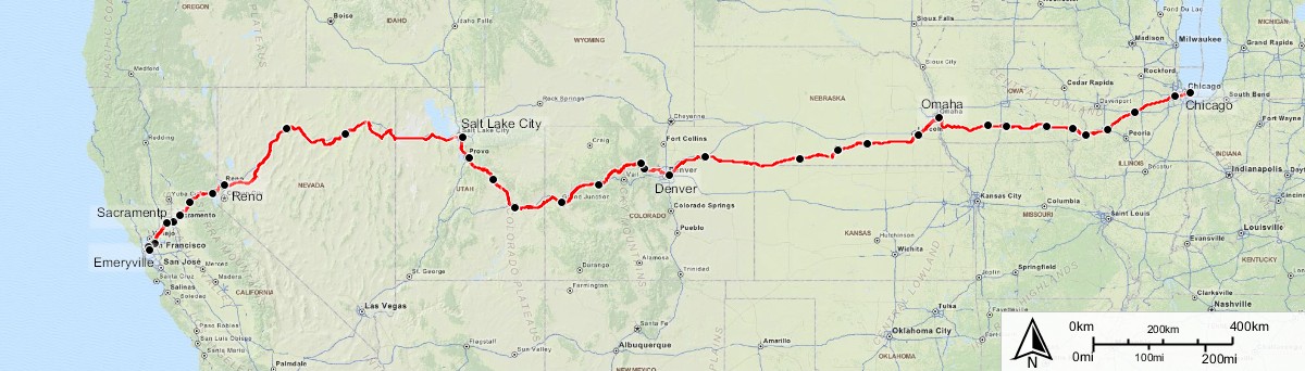 Route of the Zephyr, from Wikipedia